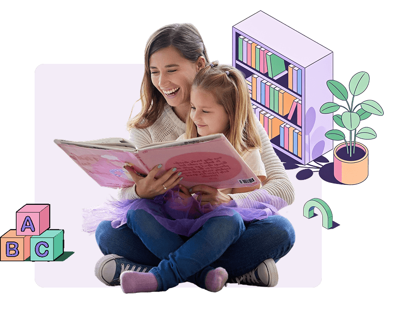 A parent and child reading together